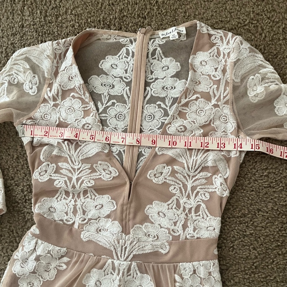 Floral Lace-Overlay Mini Dress in Blush - Picture 9 of 15
